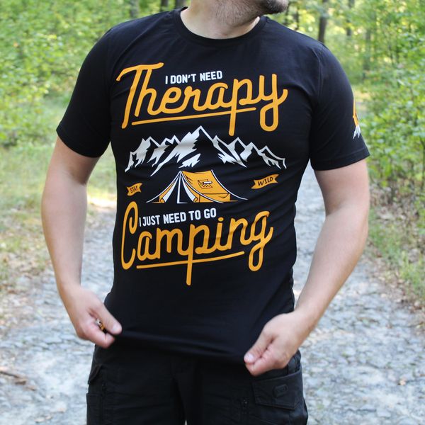 Футболка з принтом WGTac Camping T-Shirt Therapy Black M FPWCT-B фото