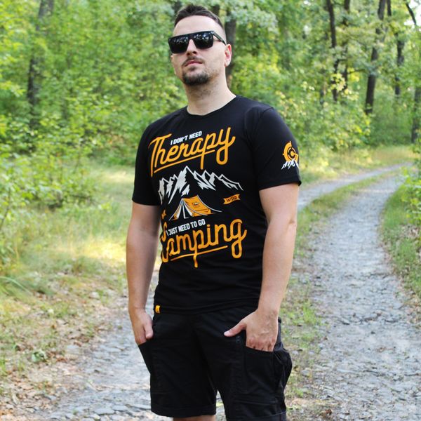 Футболка з принтом WGTac Camping T-Shirt Therapy Black M FPWCT-B фото